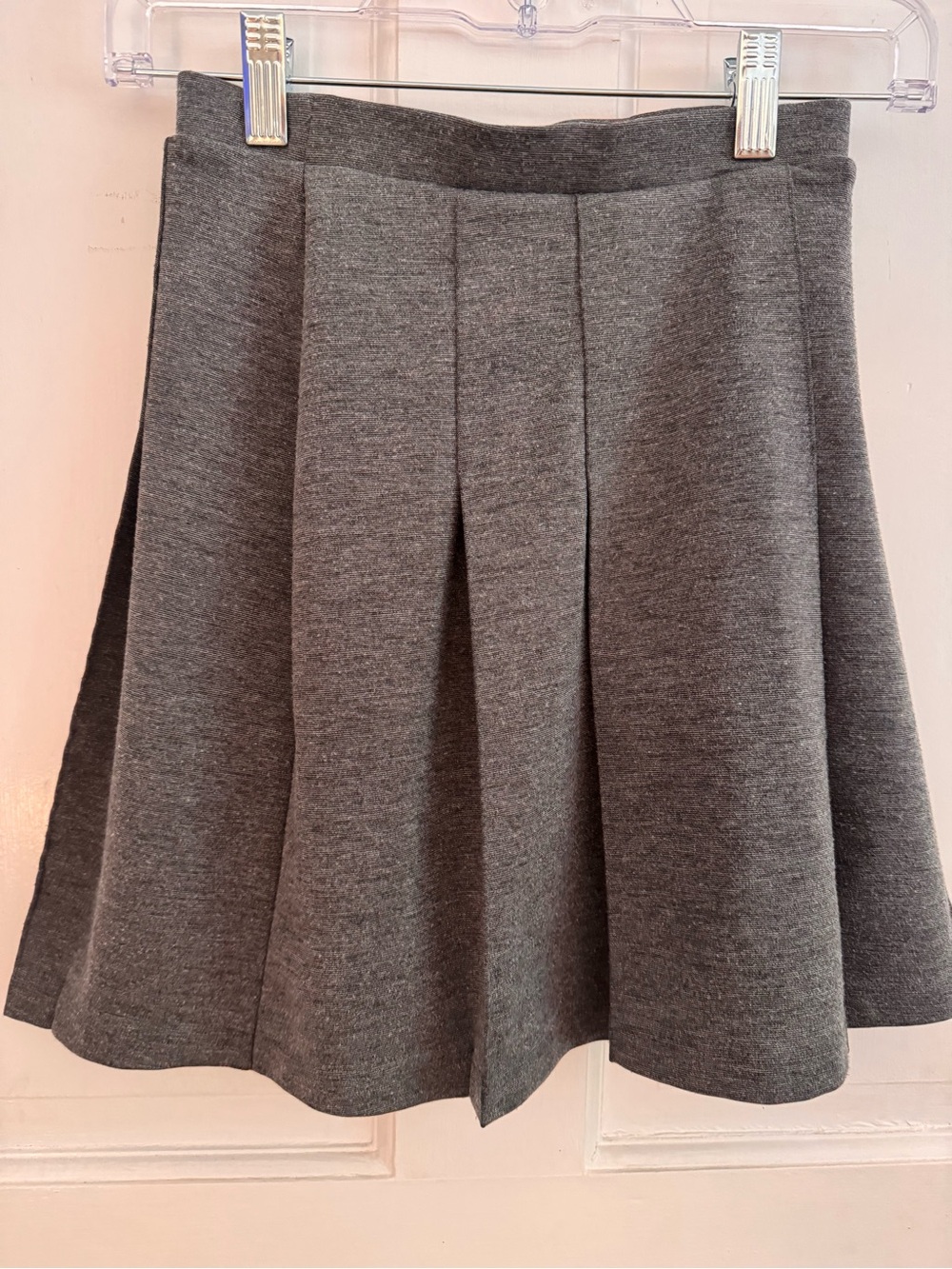 Lands' End Kids Girls Grey Ponte Pleated School Uniform Skirt Charcoal Size 10